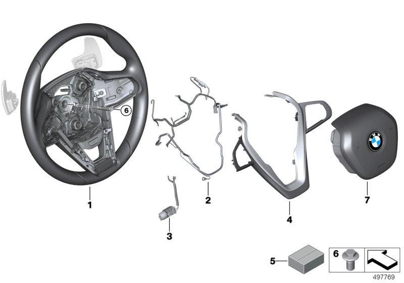 Diagram Sports st. wheel airbag multif./paddles for your BMW 330i  