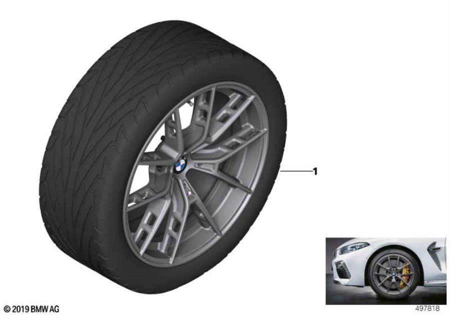 Diagram BMW LA wheel M Perf. Y-spoke 863M - 20" for your 2018 BMW M5   
