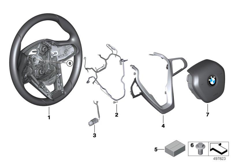 Diagram Airbag sports steering wheel multifunct. for your 2023 BMW X3  30eX 