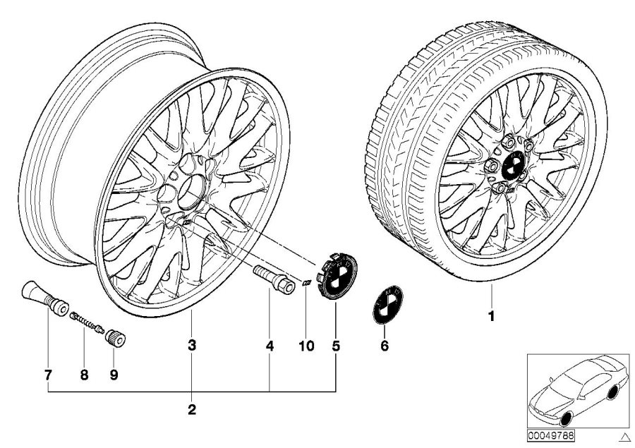 Diagram BMW la wheel, V spoke 72 for your BMW