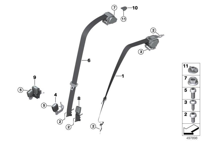 Diagram Safety belt rear for your 2022 BMW 330iX Sedan  