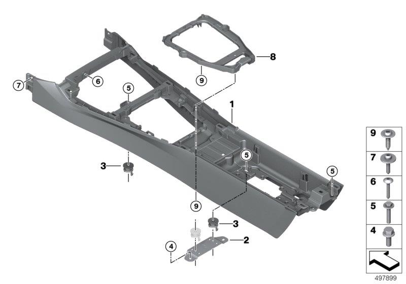 Diagram Center console for your 2007 BMW M6   