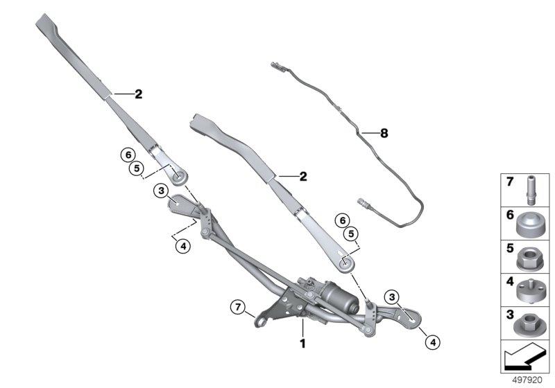 Diagram Single wiper parts for your BMW