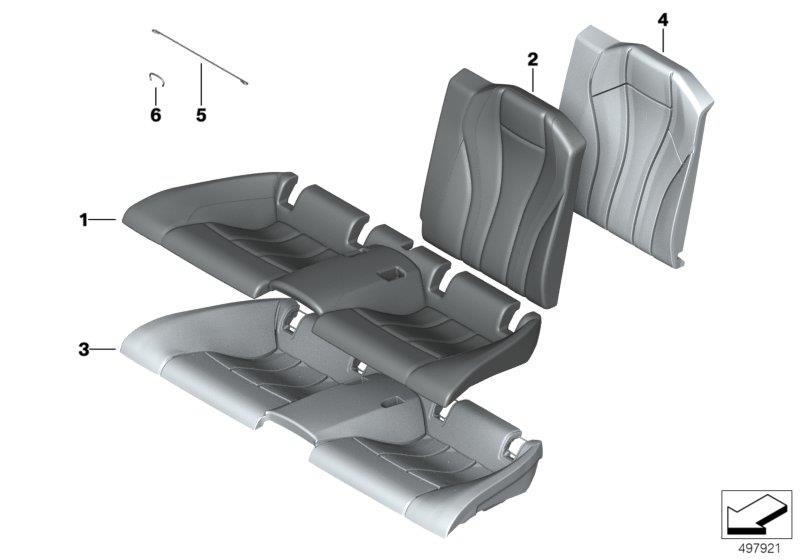 Diagram Seat, rear, upholstery and cover for your BMW