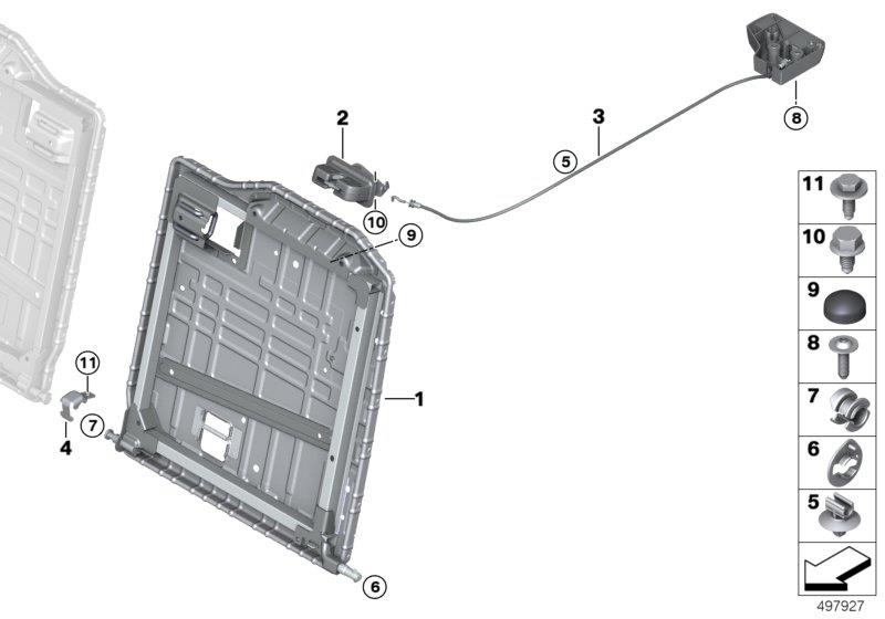 Diagram Seat, rear, seat frame for your 1988 BMW M6   