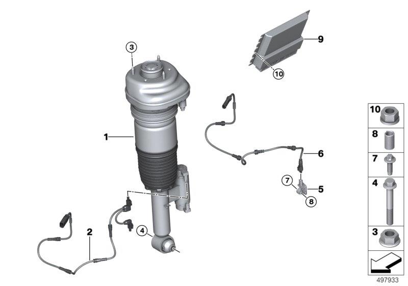 Diagram Air spring strut, rear/control units for your BMW