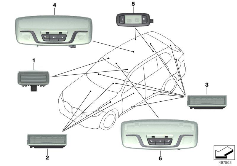 Diagram Interior lights for your 2017 BMW 230i   