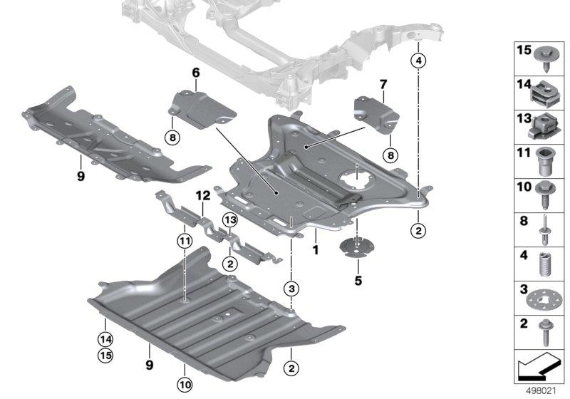 Diagram Front subframe, AWD, skid plate for your BMW