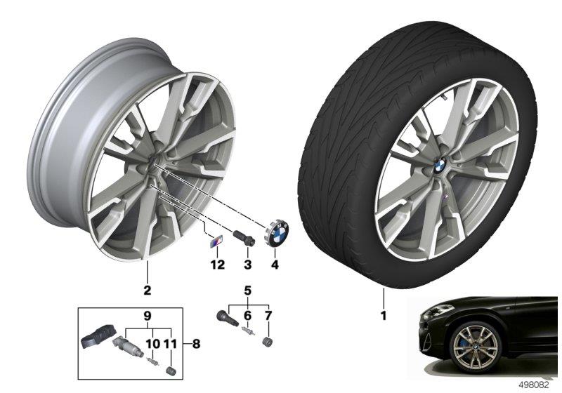 Le diagramme BMW all.lég.roue M rayon en V 721M - 20" pour votre 2017 BMW X1   