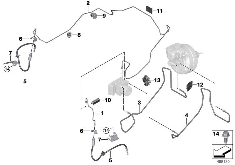 Diagram Brake pipe, front for your 2024 BMW M340i   