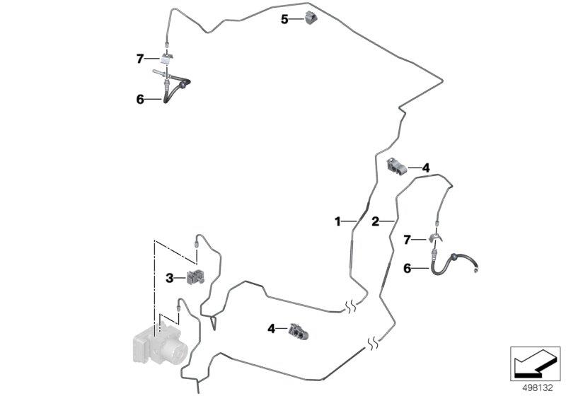 Diagram Brake pipe rear for your 1988 BMW M6   