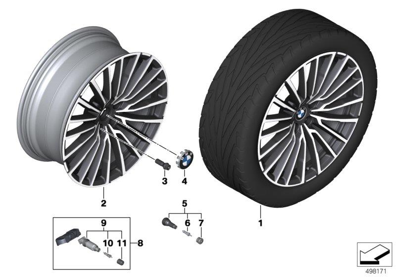 Diagram BMW LA wheel multi-spoke 777 - 20" for your BMW 750iX  