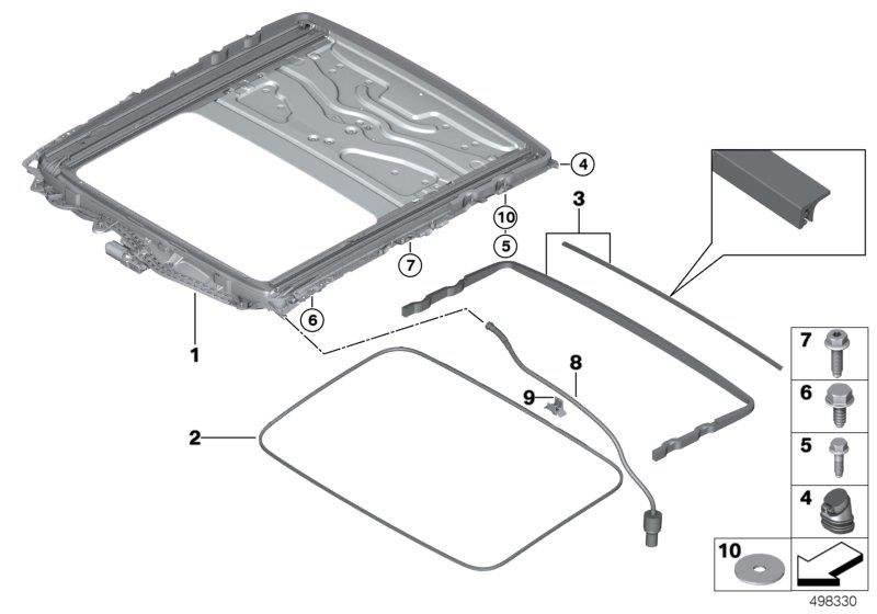 Diagram Lift-up-and-slide-back sunroof for your 2021 BMW M5   