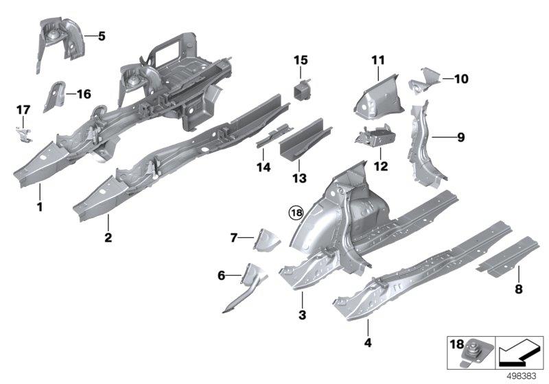 Diagram Rear wheelhouse/floor parts for your BMW