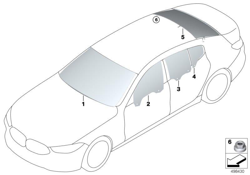 Diagram Glazing for your 1988 BMW M6   