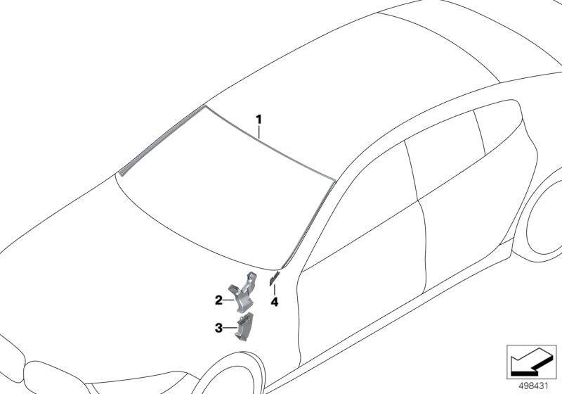 Diagram Window mounting parts for your 1988 BMW M6   