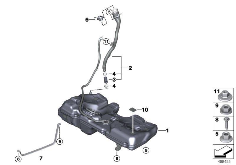 Diagram Fuel tank/mounting parts for your 2024 BMW 228iX   