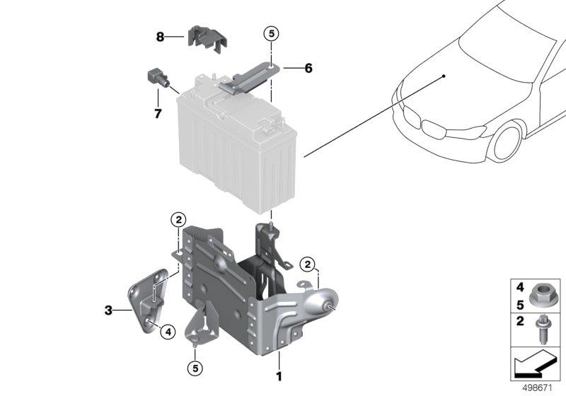 Diagram Dual storage system mounted parts for your BMW 530e  