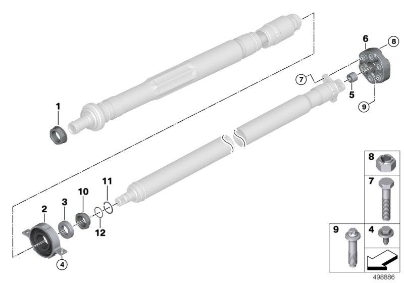 Diagram Drive shaft, single components for your BMW
