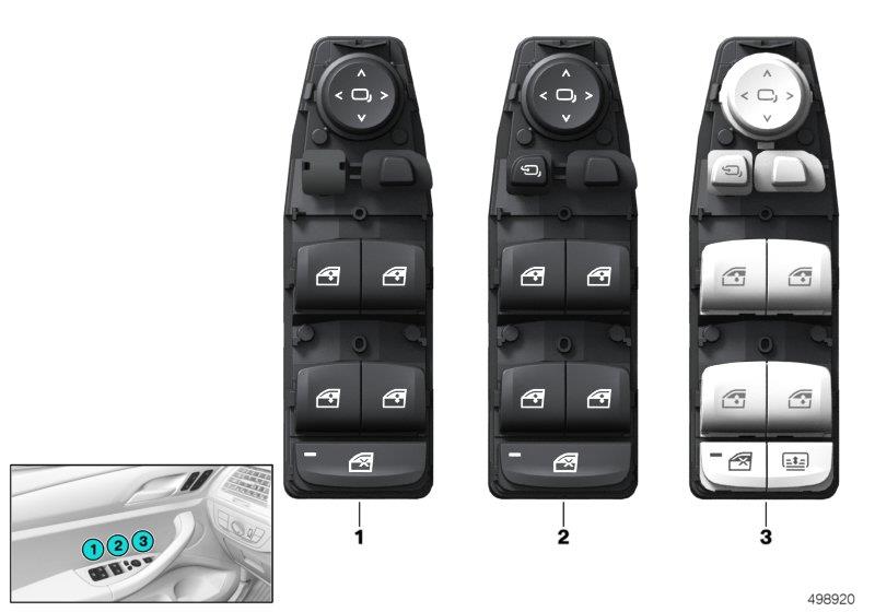 Diagram Operating unit, switch module, door, frt for your BMW