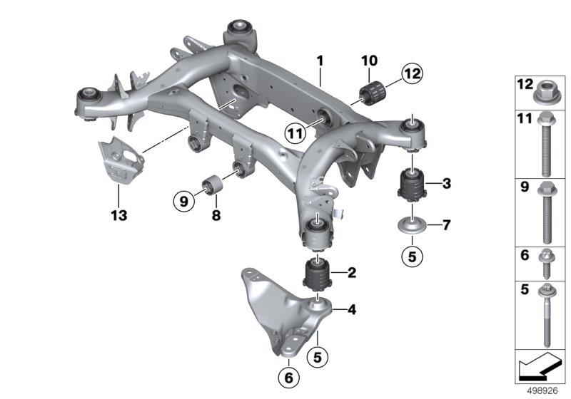 Diagram Rear axle carrier for your 2010 BMW M6   