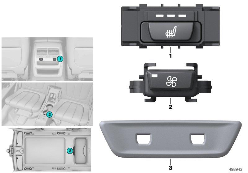 Diagram Switch for seat heating / blower, rear for your BMW