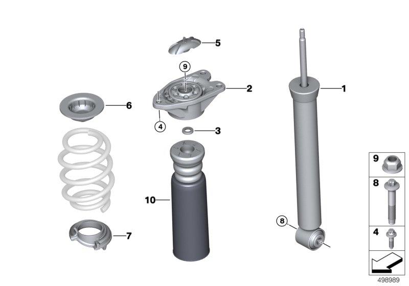 Diagram Shock absorber, rear for your 2010 BMW M6   