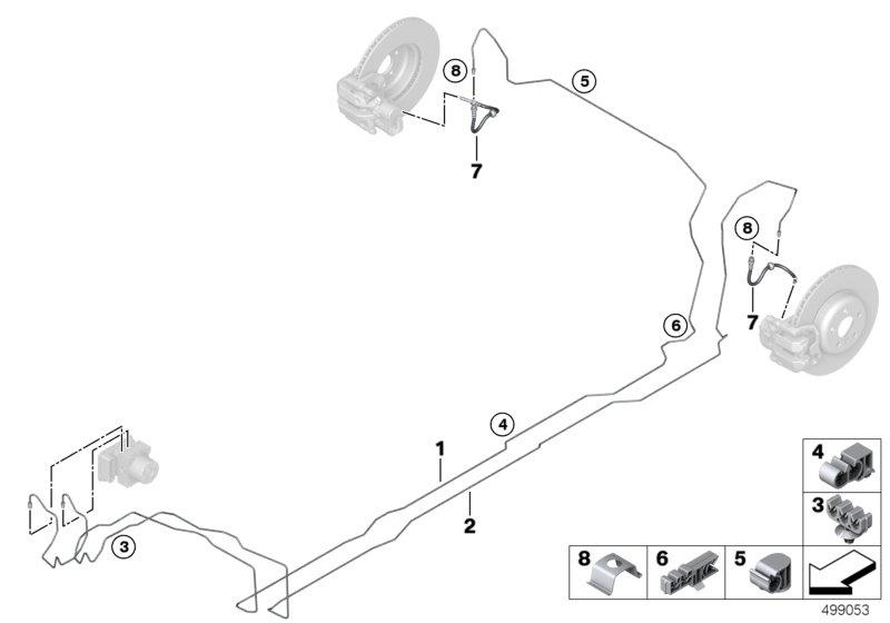 Diagram Brake pipe rear for your 1988 BMW M6   