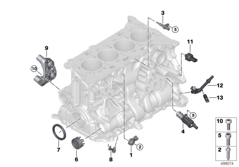Diagram Engine block mounting parts for your 2019 BMW 330i   