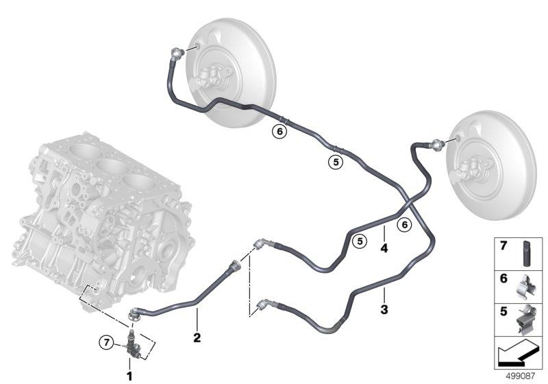 Diagram Vacuum line for brake booster for your MINI