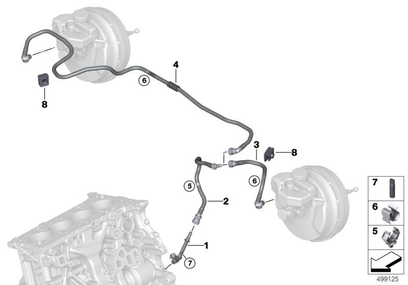 Diagram Vacuum line for brake booster for your 2010 BMW 128i   