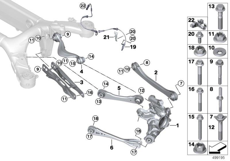 Diagram Rear axle support/wheel suspension for your 2020 BMW X3   