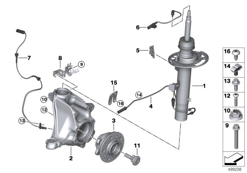 Diagram Strut front VDC / mounting parts for your 2018 BMW X2 28iX  