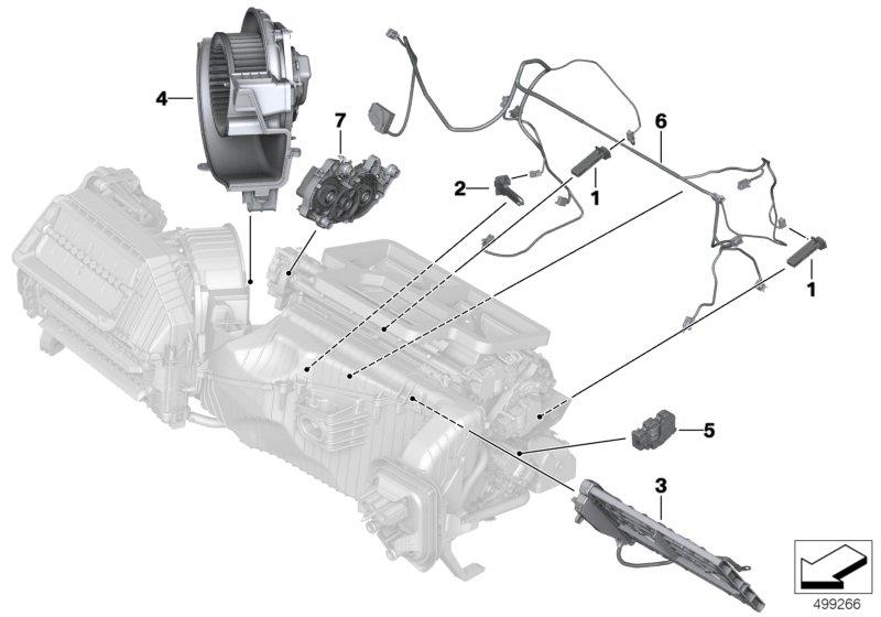 Diagram Electric parts for heater and a/c unit for your 2021 BMW 430iX Coupe  