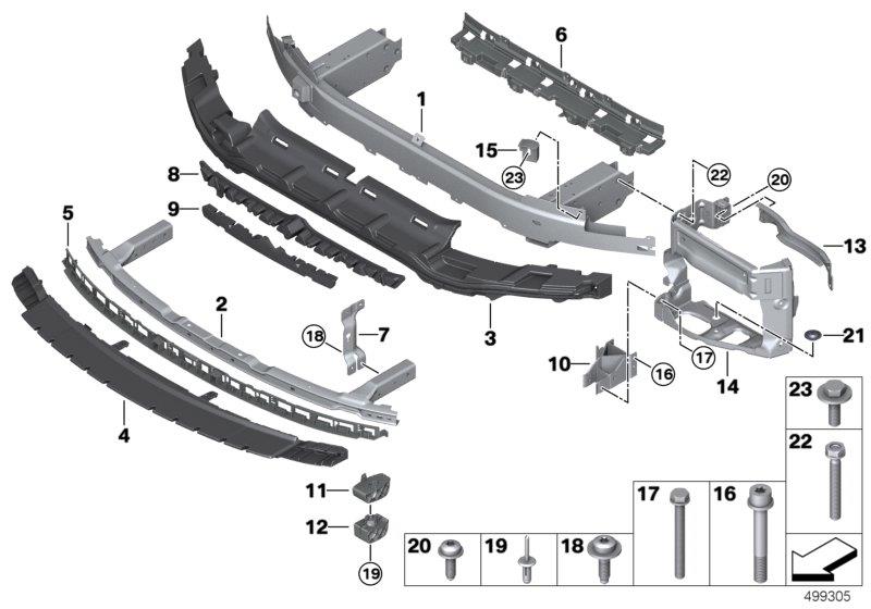 Diagram Carrier, front for your 2005 BMW 530i   