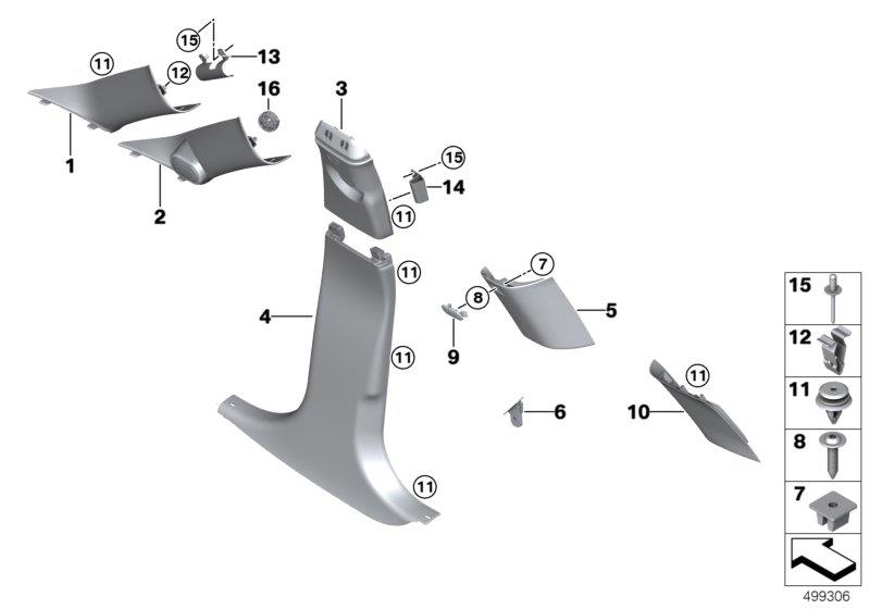 Diagram Trim panel A- / B- / C- / D-Column for your MINI