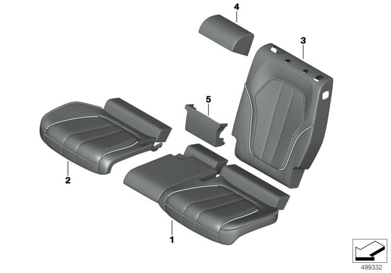 Diagram Individual cover rear comfort seat for your 2007 BMW M6   