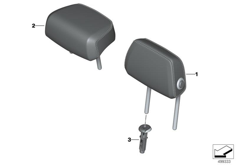 Diagram Indv. headrest, basic seat, rear for your 2014 BMW M6   