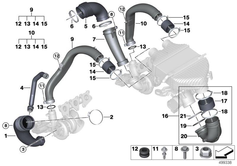 Diagram Charge air induction tract for your 2017 BMW 230iX Convertible  