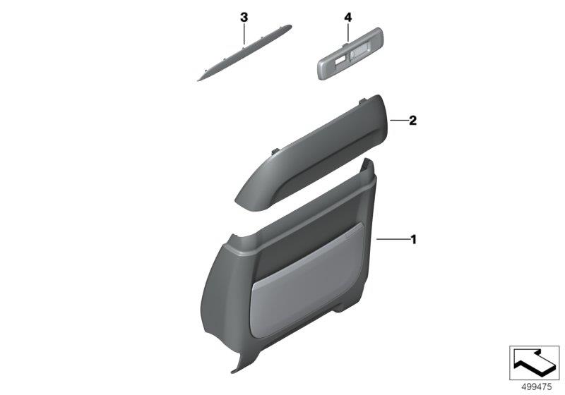 Diagram Individual option, backrest trim, front for your 2014 BMW M6   