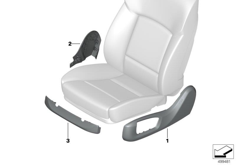 Diagram Individual seat cover panels, front for your BMW