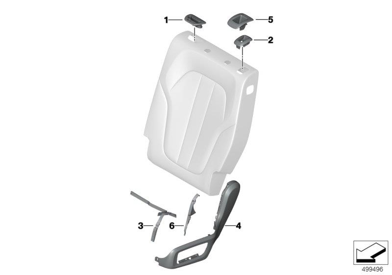 Diagram Individual seat trims, rear for your 1988 BMW M6   