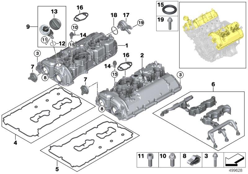 Diagram Cylinder head cover for your 2015 BMW 328dX   