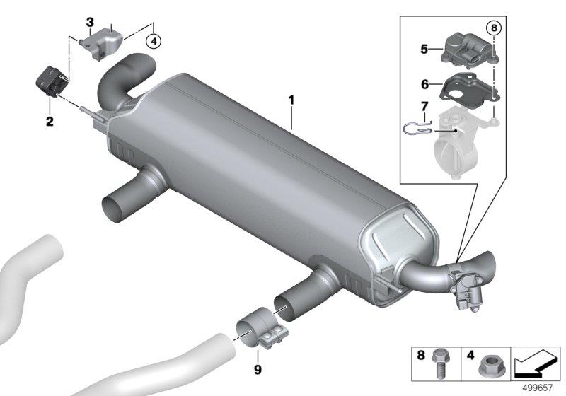 Diagram Exhaust system, rear for your BMW