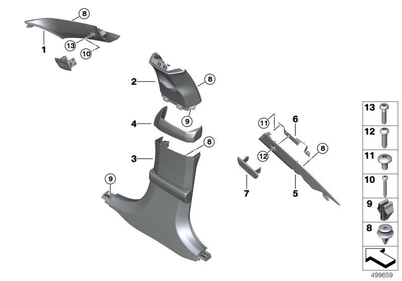 Diagram Trim panel A- / B- / C-Column for your 2012 BMW 335i   