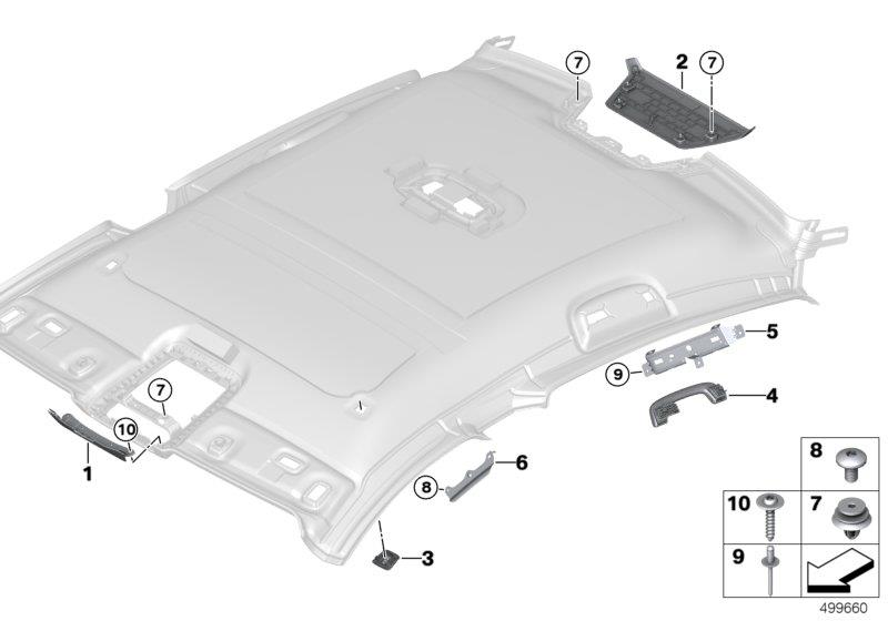 Diagram Mounting parts, roof antenna for your BMW