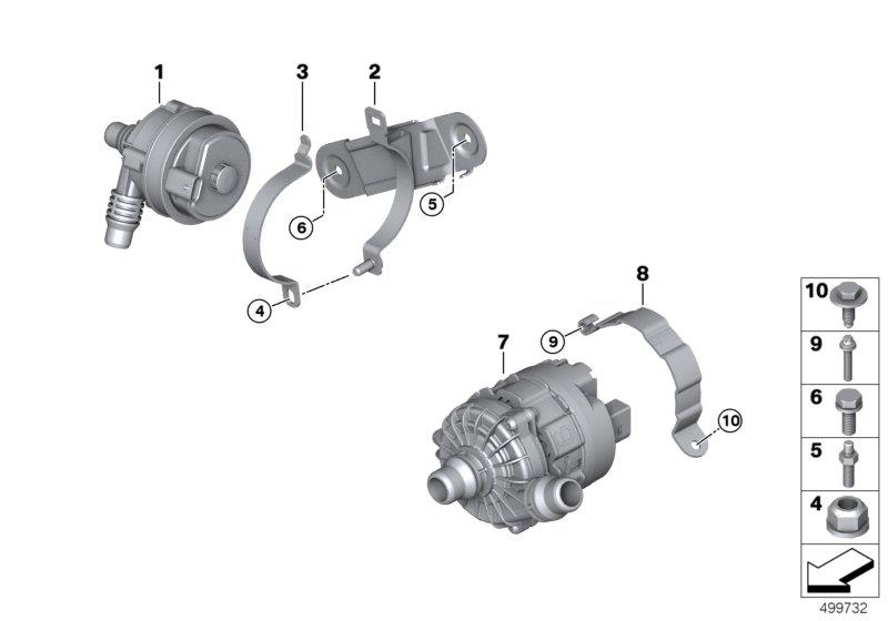 Diagram Electric water pump / mount for your 2006 BMW M6   