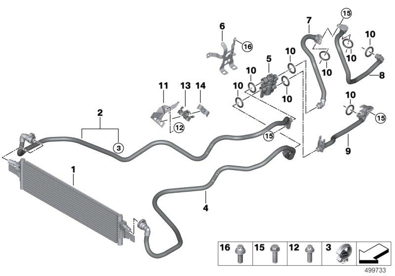 Diagram Transmission oil cooler/oil cooler line for your BMW M6  