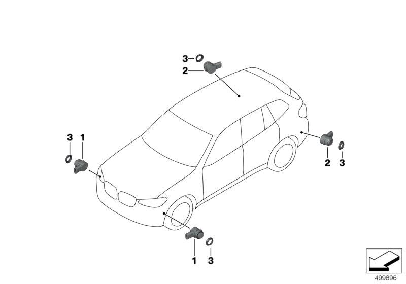 Diagram Parking Manoeuvre Assistant (PMA) for your 2007 BMW 323i   