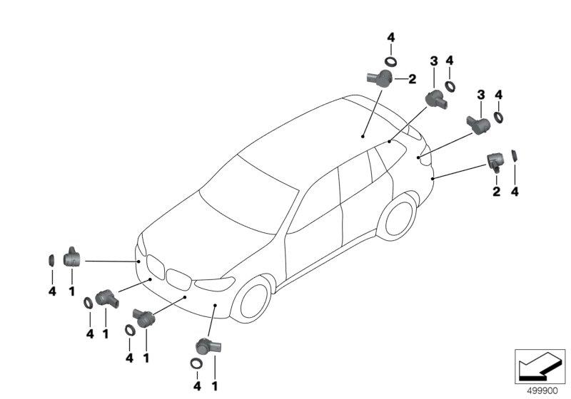 Diagram Park Distance Control (PDC) for your 2015 BMW M6   